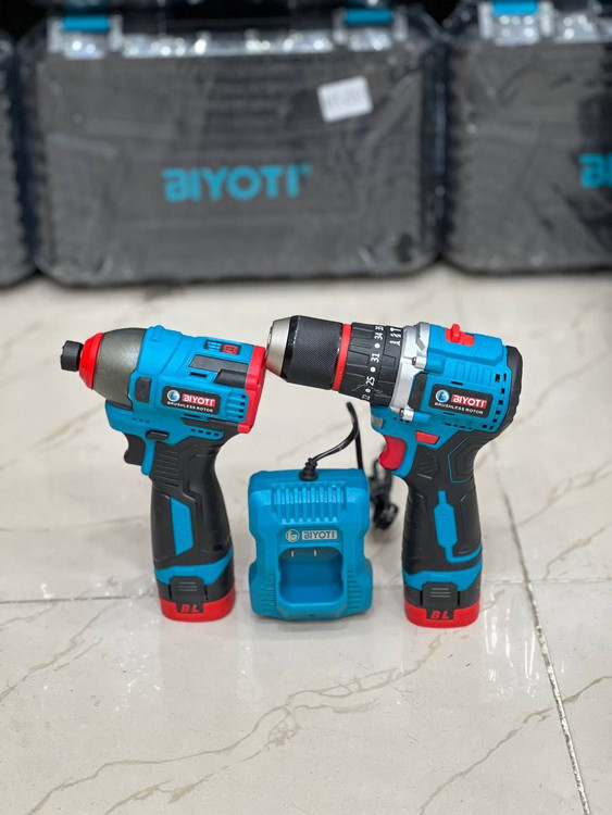 ست دو قلو شارژی ایمپکت و دریل شارژی برند بیوتی
