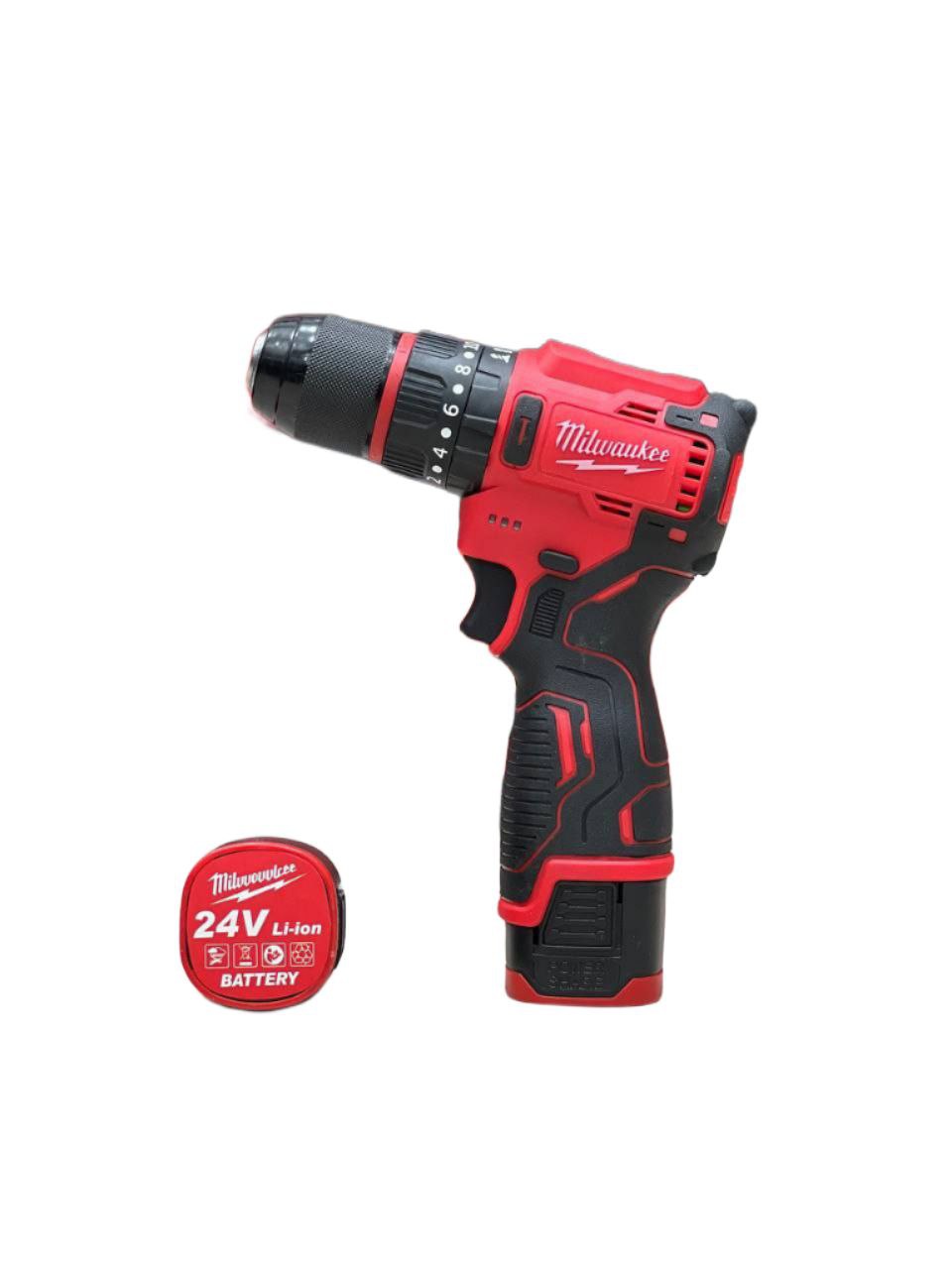 دریل شارژی ۲۴ ولت براشلس طرح میلواکی