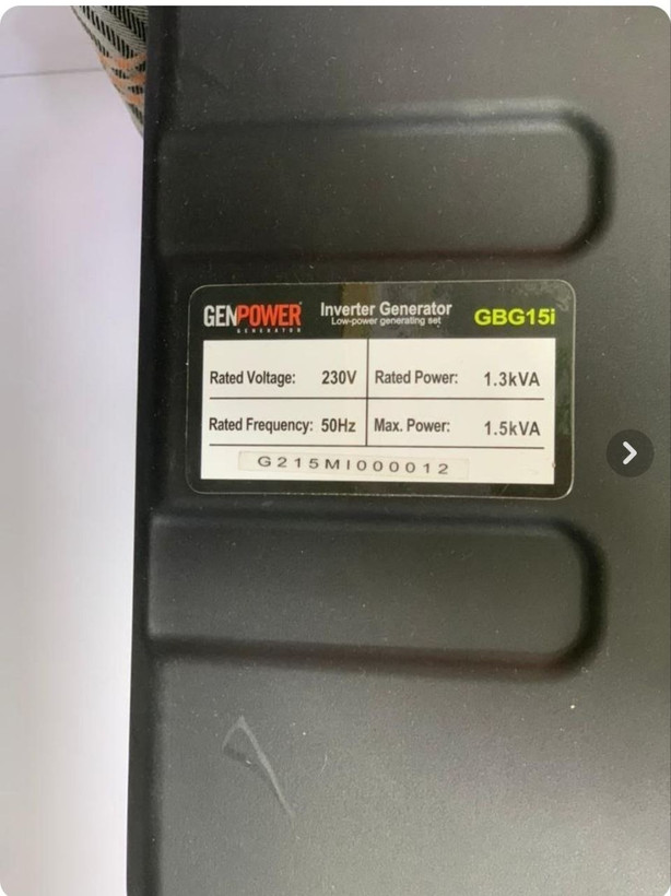 موتور برق اینورتر سایلنت جن پاور (Genpower) مدل GBG15i – ظرفیت ۱۵۰۰ وات؛ آرامش و جریان برق پایدار