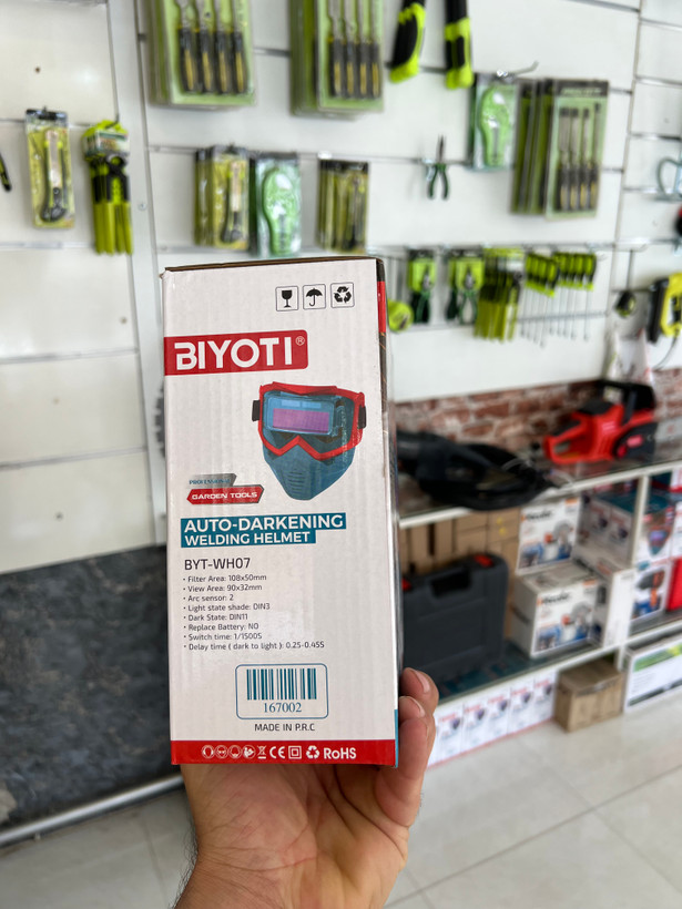 عینک و ماسک جوشکاری اتوماتیک بیوتی (BIYOTI) مدل BYT-WH07 – حفاظت هوشمند و میدان دید وسیع