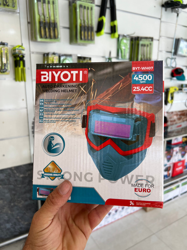 عینک و ماسک جوشکاری اتوماتیک بیوتی (BIYOTI) مدل BYT-WH07 – حفاظت هوشمند و میدان دید وسیع